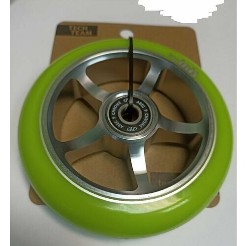 фото Колесо для самоката x-treme 110*24мм, iris, green techteam