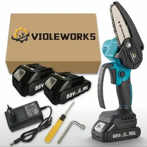 Пила аккумуляторная цепная Violeworks, 2 АКБ, 88Vf, 4 дюйма / Пила электрическая цепная