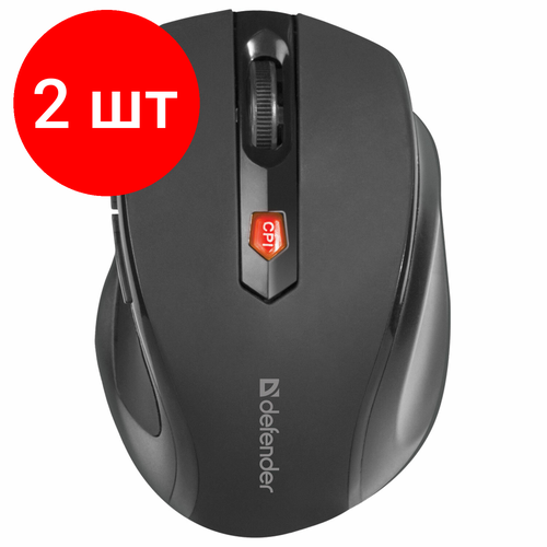 Комплект 2 шт Мышь беспроводная DEFENDER Ultra MM-315 USB 5 кнопок 1 колесо-кнопка оптическая черная 52315 250800₽