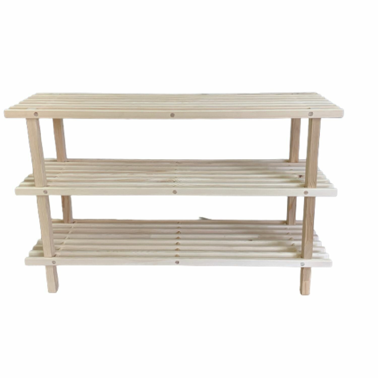 фото Полка для обуви деревянная 3 этажа 79х26х49 см