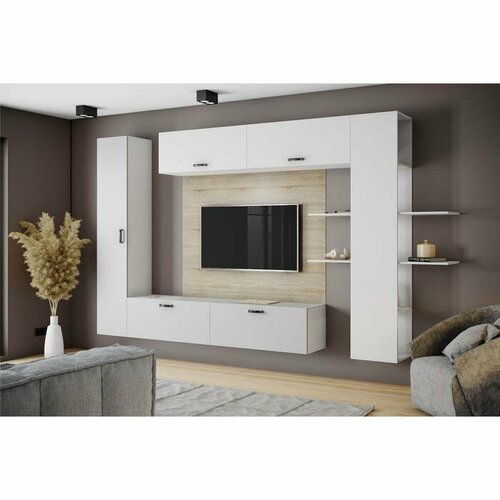 Гостиная подвесная Дороти 3200х400х1700 БелыйДуб сономаБелый 44035₽