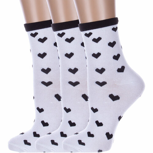 фото Носки hobby line, 3 пары, размер 36-40, белый