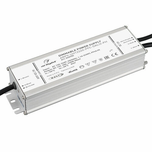 Блок питания ARPV-UH12240-PFC-DALI2-PH (12V, 20A, 240W) (Arlight, IP67 Металл, 7 лет) блок питания arpv uh12240 pfc 12v 20 0a 240w arlight ip67 металл 7 лет