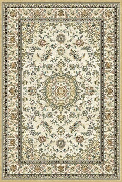 Ковер на пол в гостиную в спальню 160х230 см бежевый классический ворс 3 мм с бахромой 324730 KoverVDom