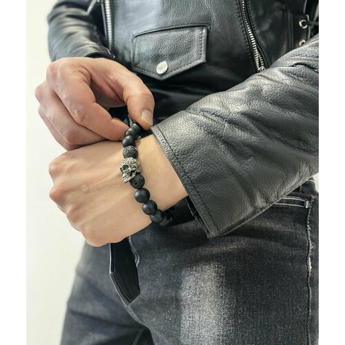 фото Браслет, металл, шунгит, 1 шт., серебряный нет бренда