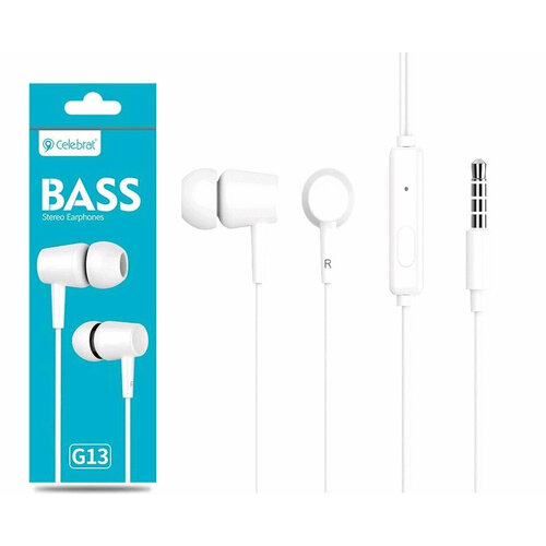 Наушники Celebrat G13 белые 874₽