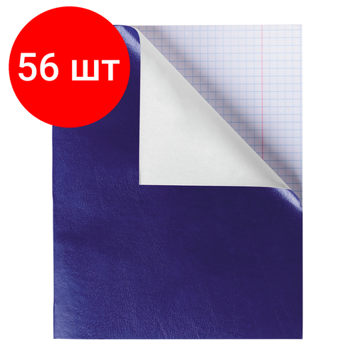 Комплект 56 шт, Тетрадь бумвинил, А5, 48 л, скоба, офсет №1, клетка, с полями, Синий, HATBER, 48Т5бвB1(T080214)