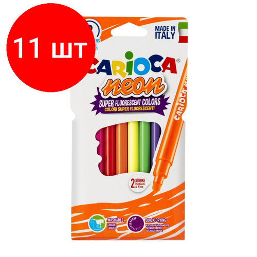 Комплект 11 наб, Фломастеры наб. 8цв, CARIOCA Neon, 42785