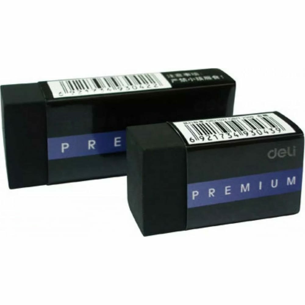 Ластик Deli Premium 40x22x12мм черный индивидуальная картонная упаковка - фото №8