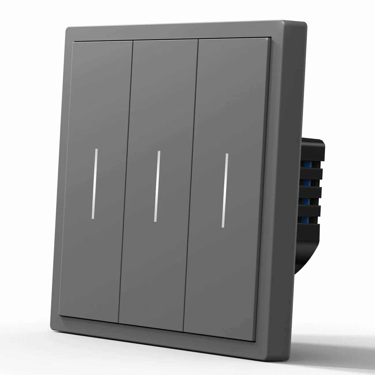Умный выключатель Zigbee, 3 кнопки, серый матовый — фото 1