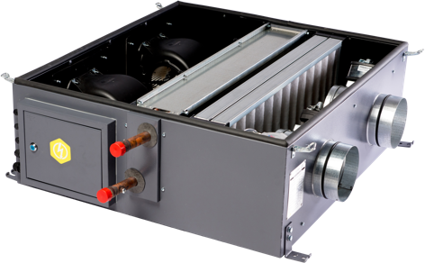 Канальная установка с водяным нагревом Minibox. W-1650-2/48kW/G4 Zentec