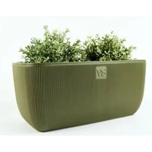 Балконный ящик VipSet Фабио 95 л дренажное отверстие пластик оливковый