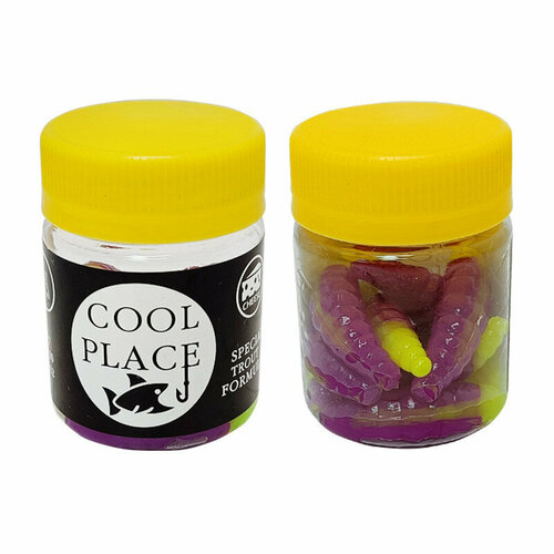 Приманка Cool Place Maggot 4см, цвет фиолетово-шартрез, с ароматом сыра