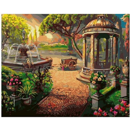 Картина по номерам Беседка у фонтана, 40x50 см картина по номерам встреча у фонтана 40х50 см
