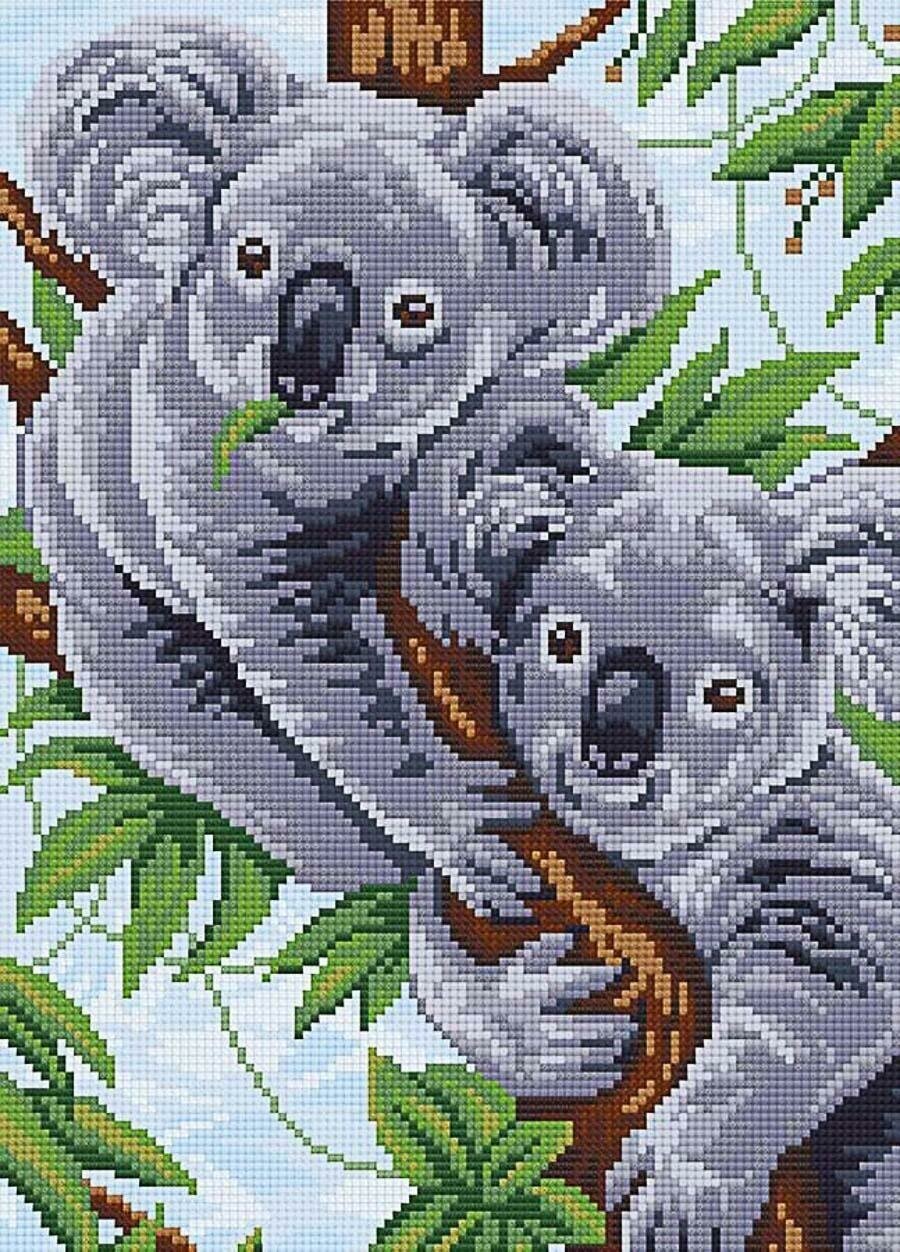 Кристальная (алмазная) мозаика фрея ALVR-208 "Две коалы"