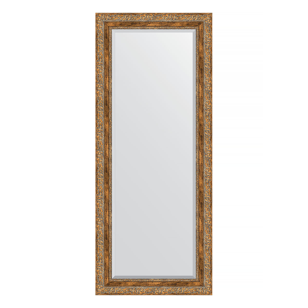 Зеркало настенное с фацетом EVOFORM в багетной раме виньетка античная бронза, 60х145 см, для гостиной, прихожей, спальни и ванной комнаты, BY 3540