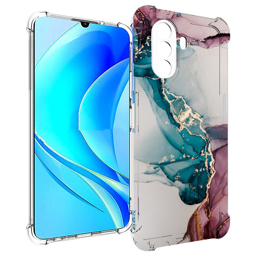 Чехол MyPads фиолетовый синий краски для Huawei Nova Y70 / Nova Y70 Plus (MGA-LX9N) / Huawei Enjoy 50 задняя-панель-накладка-бампер чехол mypads акварельные краски для huawei nova y70 nova y70 plus mga lx9n huawei enjoy 50 задняя панель накладка бампер