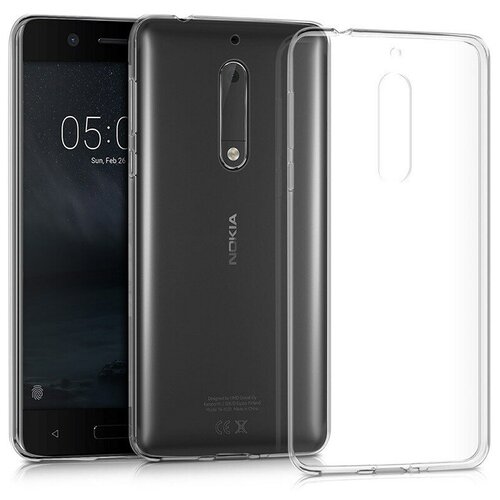 Силиконовый глянцевый транспарентный чехол для Nokia 5