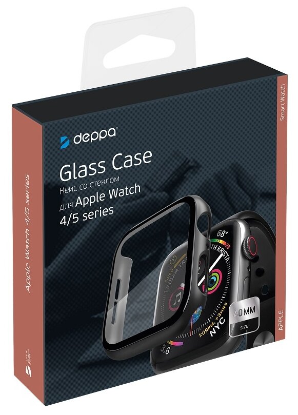 Кейс со стеклом для Apple Watch 4/5 series, 40 мм Deppa - фото №2