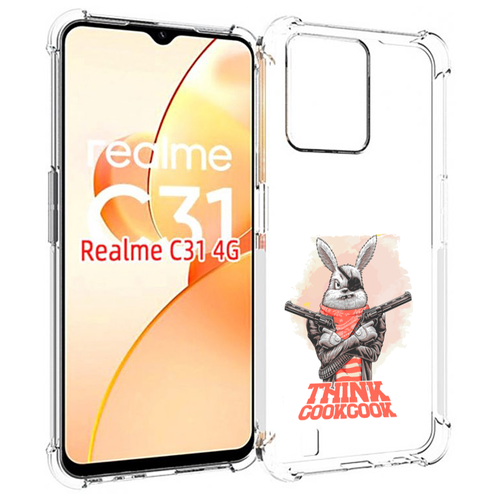 Чехол MyPads кролик пират для OPPO Realme C31 задняя-панель-накладка-бампер чехол mypads миньон пират для oppo realme c31 задняя панель накладка бампер