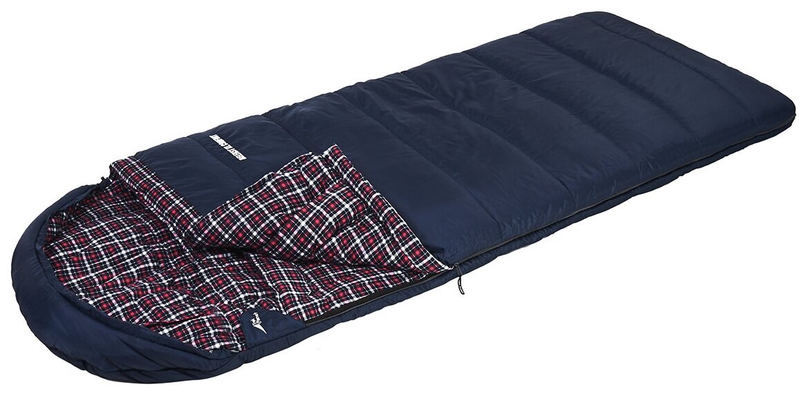 Спальный мешок TREK PLANET Belfast XL Comfort, широкий с фланелью, синий (правая молния)
