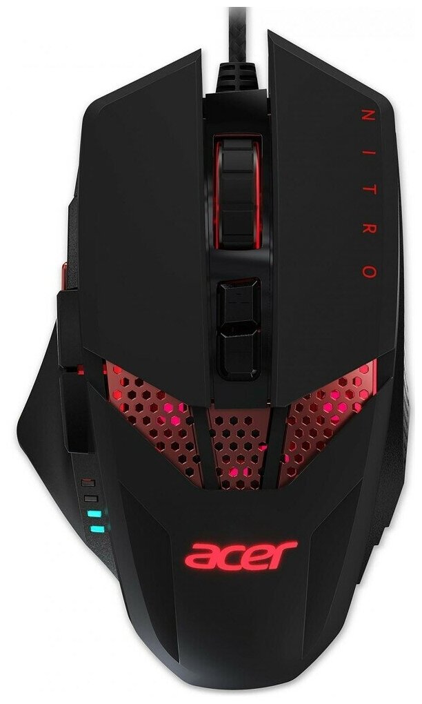 Мышь Acer Nitro NMW120, игровая, оптическая, проводная, USB, черный и красный [gp.mce11.01r] - фото №10