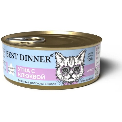 Корм для кошек Best Dinner профилактика МКБ, с уткой, с клюквой 100 г