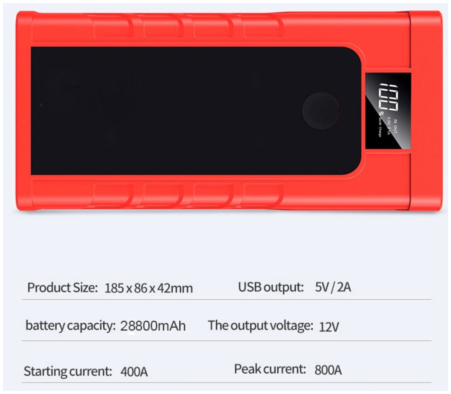 Пусковое устройство бустер 29800mAh 800A Портативное пуско-зарядное устройство для автомобиля Jump starter Powerbank Buster