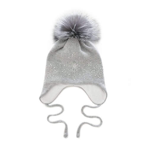 Шапка ушанка Marhatter, размер 48-50, серый шапка ушанка marhatter размер 48 50 розовый белый