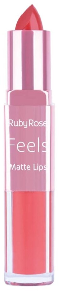 Ruby Rose Помада+блеск, HB-8608, Duo Matt Lips Feels, оттенок 311