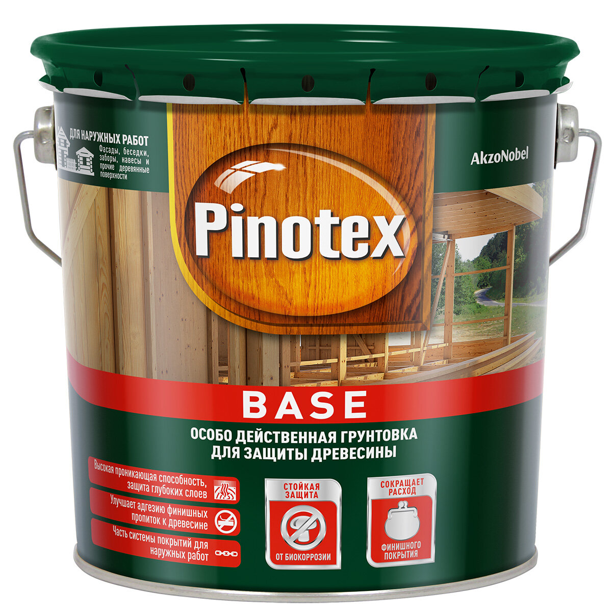 PINOTEX BASE грунт антисетик для защиты древесины от плесени и синевы для наружных работ (2,5л)