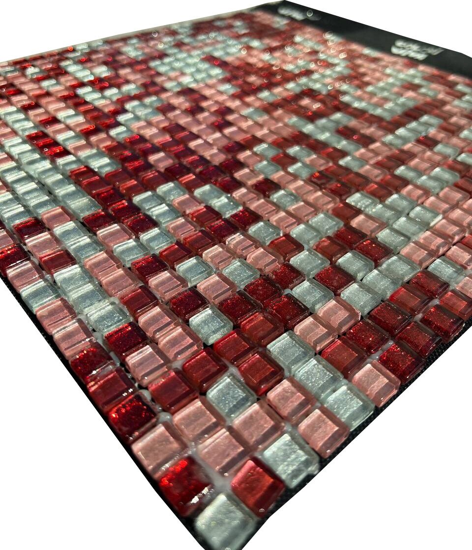 Плитка Colori Viva Levanto Розовая Стеклянная 1x1 29.8x29.8 CV11005 гладкая, глянцевая