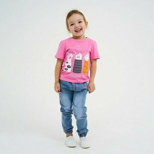Футболка , размер 146, розовый детская футболка влюбленные 152 темно розовый
