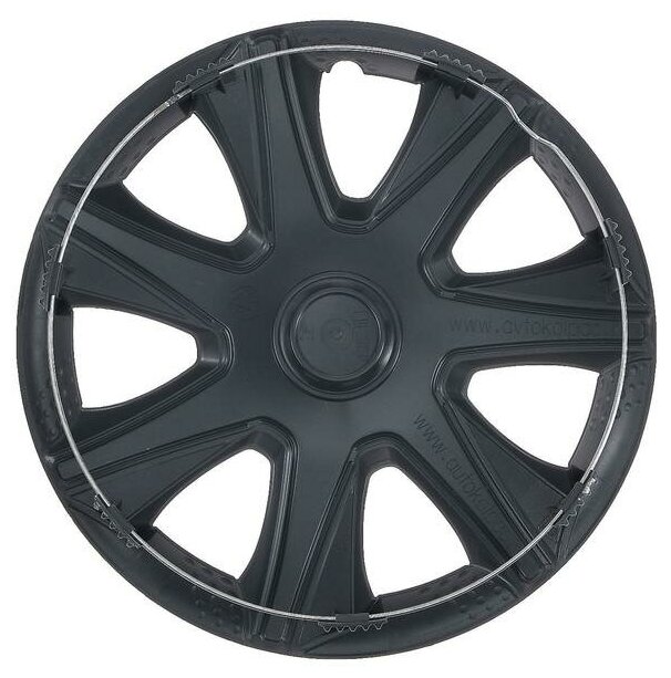 Колпаки колесные R14 "джой", серебристо-черный, карбон, набор 4 шт