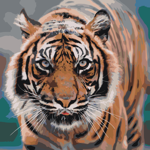 фото Картина по номерам большой тигр на стену живопись по номерам