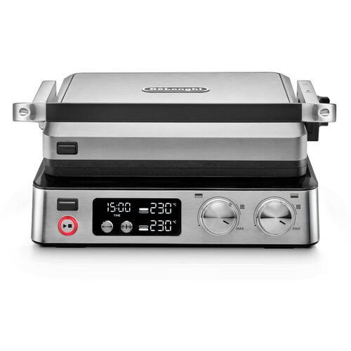 гриль de longhi multigrill cgh 1020d серебристый Гриль электрический Delonghi CGH923D со съемными пластинами, настольный, двухсторонний, для кухни, 2000 Вт