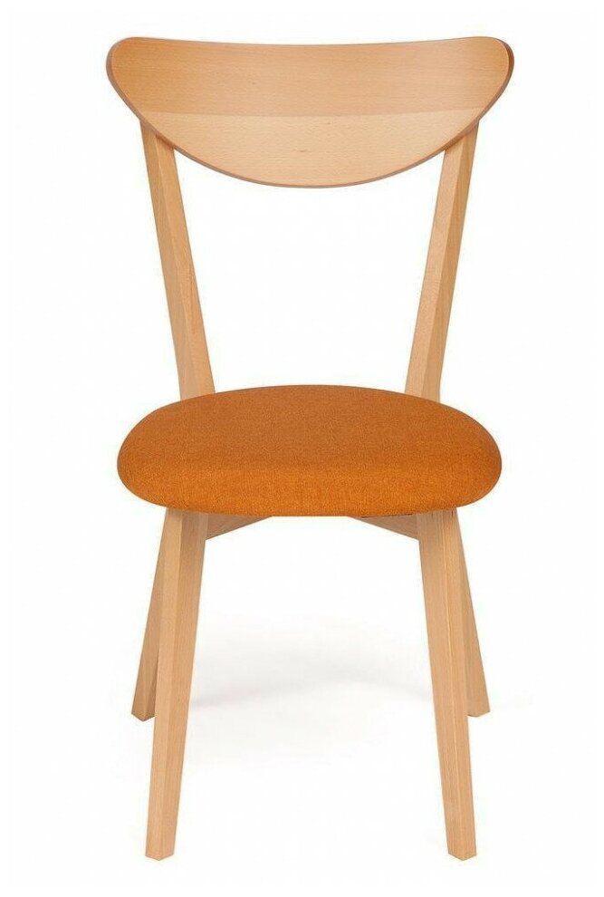 Стул мягкое сиденье/ цвет сиденья - Оранжевый, MAXI (Макси), каркас бук, сиденье ткань, натуральный ( бук ) - фотография № 8