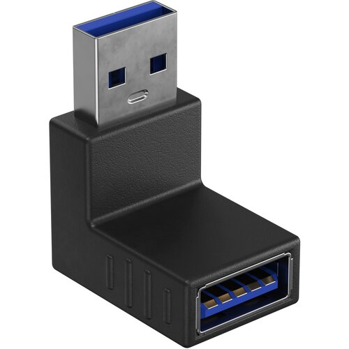 Адаптер-переходник GSMIN RT-51 (угловой 90°) USB 3.0 (F) - USB 3.0 (M) (Черный) переходник угловой адаптер gsmin rt 52 usb 3 0 f usb 3 0 m черный