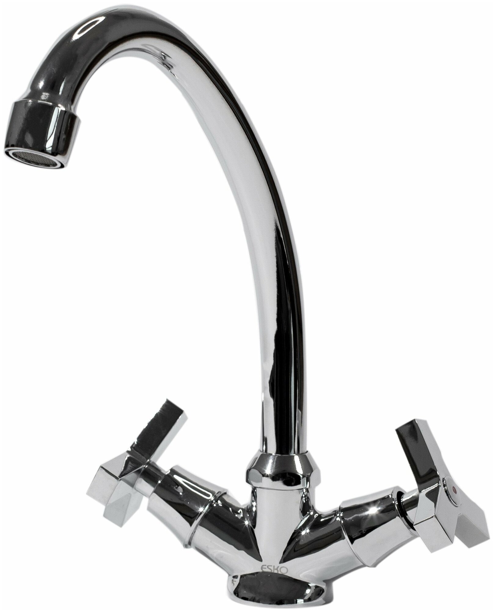 Смеситель для умывальника 1/2 кер ESKO ZH26 "Zurich" выс.пов. излив п/шпильку