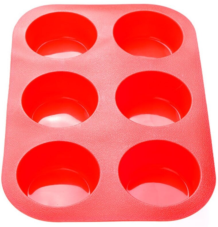 Форма для выпечки силиконовая прямоугольная на 6 кексов 26х17,5х3 см PERFECTO LINEA красная (20-000415)