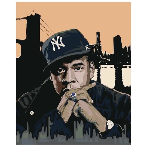 Картина по номерам на холсте на подрамнике ЖПН Jay-Z, Раскраска 40x50 см, Знаменитости Мужчины Люди