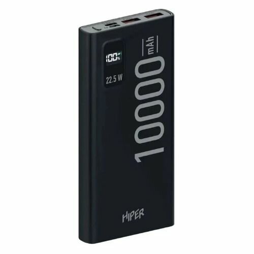 Внешний аккумулятор (Power Bank) HIPER CORE X Transparent, 10000мAч, черный