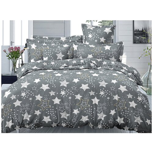 Постельное белье Ночи Венеции, евро размер, полисатин, с наволочками 50х70, ПЛС-113-евро-50