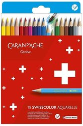 Акварельные карандаши Caran d`Ache Набор карандашей акварельных Caran d’Ache Swisscolor, 18цв. (карт.коробка)