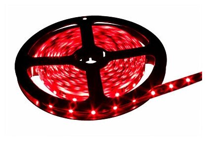 фото Лента LED 5м 4,8W/m 12V IP20 8mm 60Led/m красная Ecola
