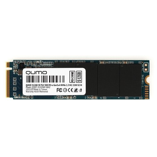 Накопитель SSD M.2 QUMO 2280 Novation 512GB PCIe Gen3x4 NVMe 1.3 3D TLC OEM (Q3DT-512GSKF-NM2)