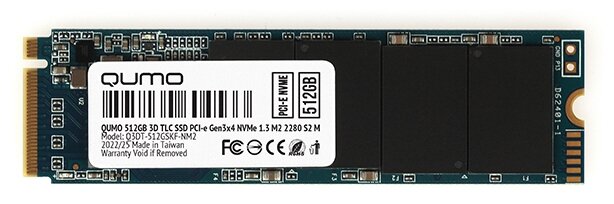 QUMO SSD 512GB PCIe Gen3x4 NVMe 1.3 M2 2280 Novation TLC 3D (Q3DT-512GSKF-NM2) (SM2263XT R/W 2500/1