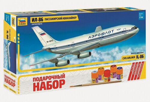 Изображение товара Сборная модель ZVEZDA Пассажирский авиалайнер Ил-86 (7001П) 1:144