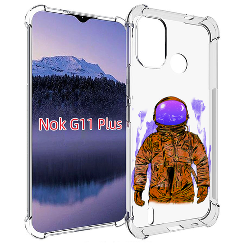Чехол MyPads нарисованный мужчина в скафандре для Nokia G11 Plus задняя-панель-накладка-бампер