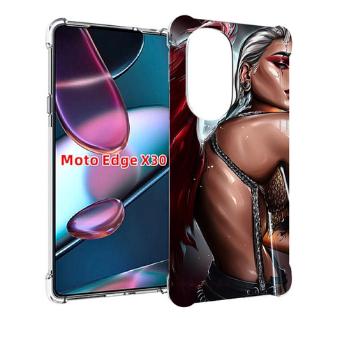 Чехол MyPads девушка-с-крыльями женский для Motorola Moto Edge X30 задняя-панель-накладка-бампер